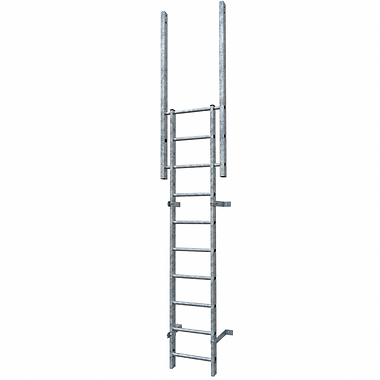 Galvanised Steel Fixed Ladder with Walkthrough