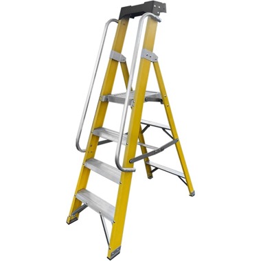Glass Fibre Platform Step Ladders With Handrails