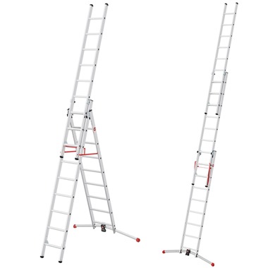 Hailo Combination Ladders with Adjustable Pedal