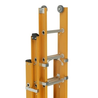 Fiberglass extension clearance ladder
