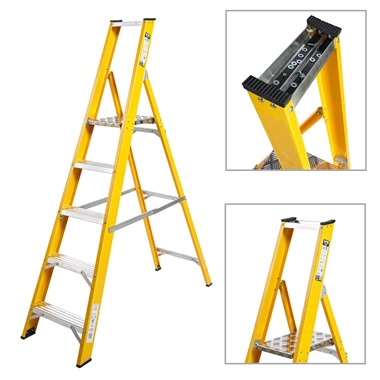 Super-Trade Glass Fibre Platform Step Ladder