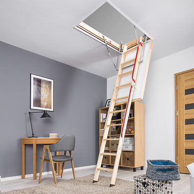 FAKRO LWL Extra Wooden Loft Ladder - Assisted Opening