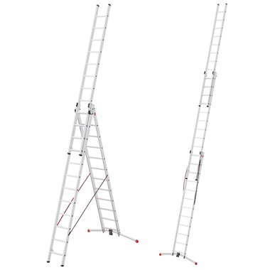 Hailo Combination Ladders with Adjustable Pedal