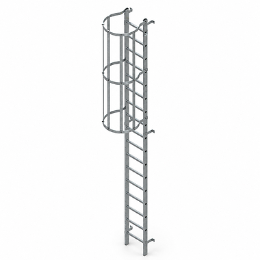 Galvanised Steel Vertical Fixed Ladder with Safety Cage