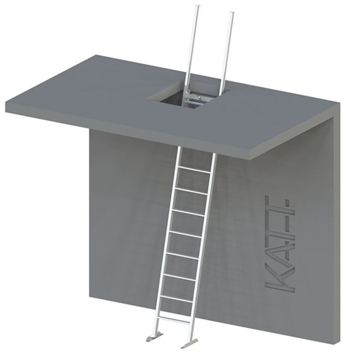 Angled ladder with retractable stiles