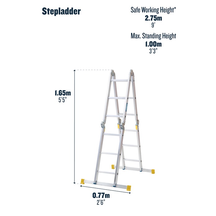 Multi-Purpose Ladder 12 in 1 with Platform