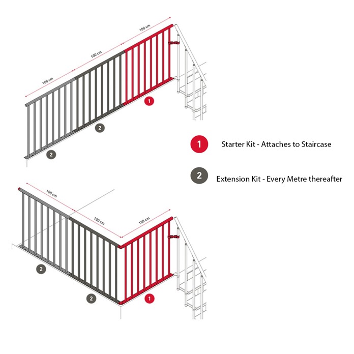 Classic Landing Banister - Pearl Grey