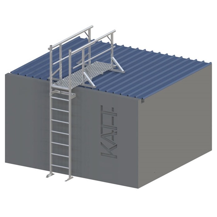 Vertical ladders with walkway landing