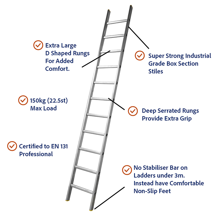 Heavy Duty Single Section Ladders