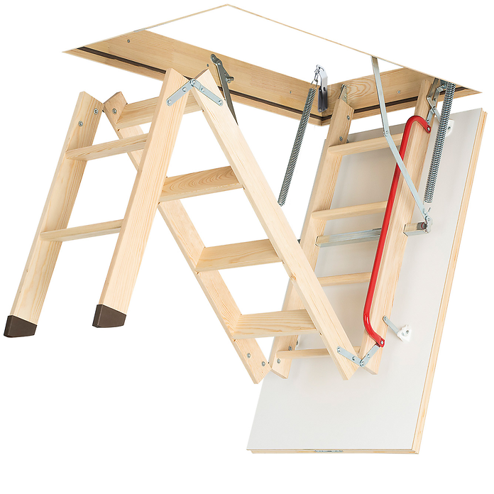3 Section Folding Wooden Loft Ladder (LWK Komfort)