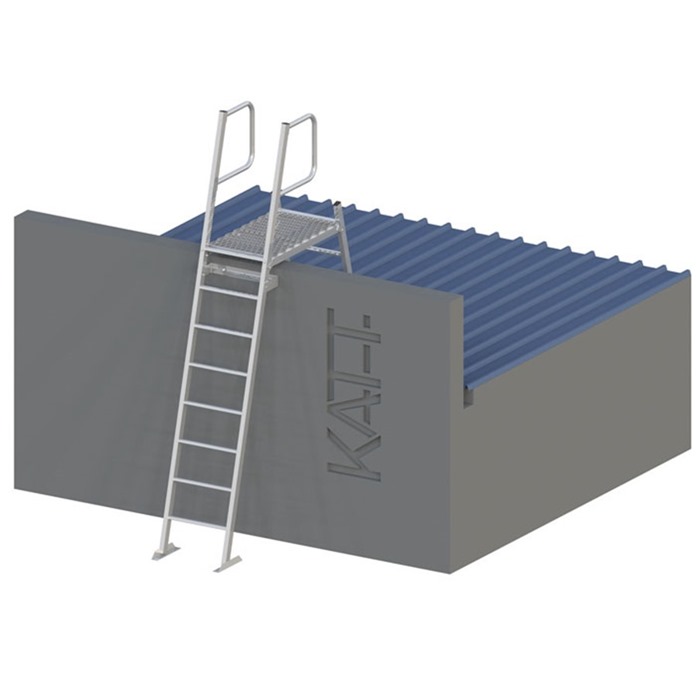 Angled access ladder - parapet landing