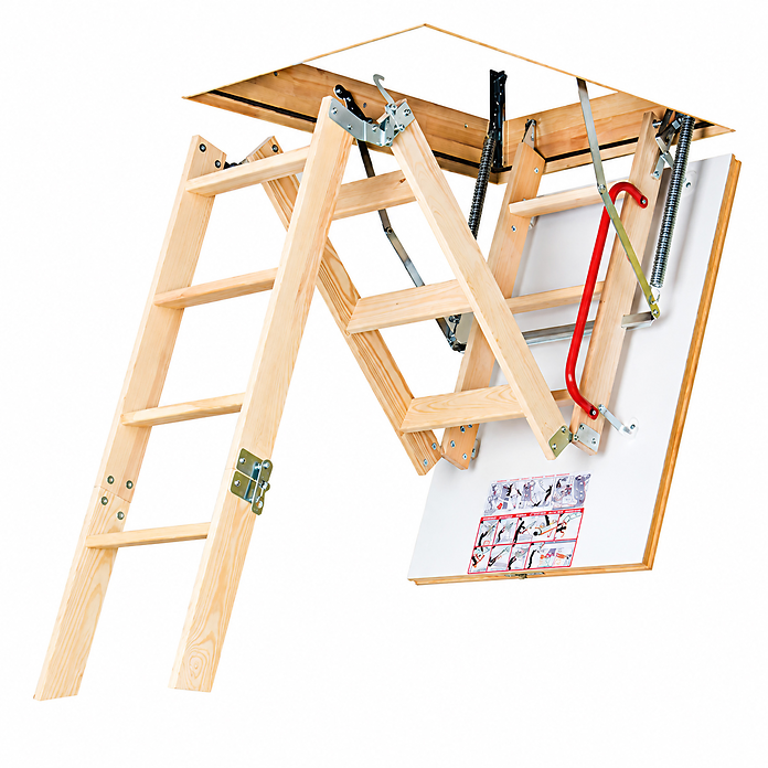 FAKRO LWK Komfort 4 Section Wooden Loft Ladder