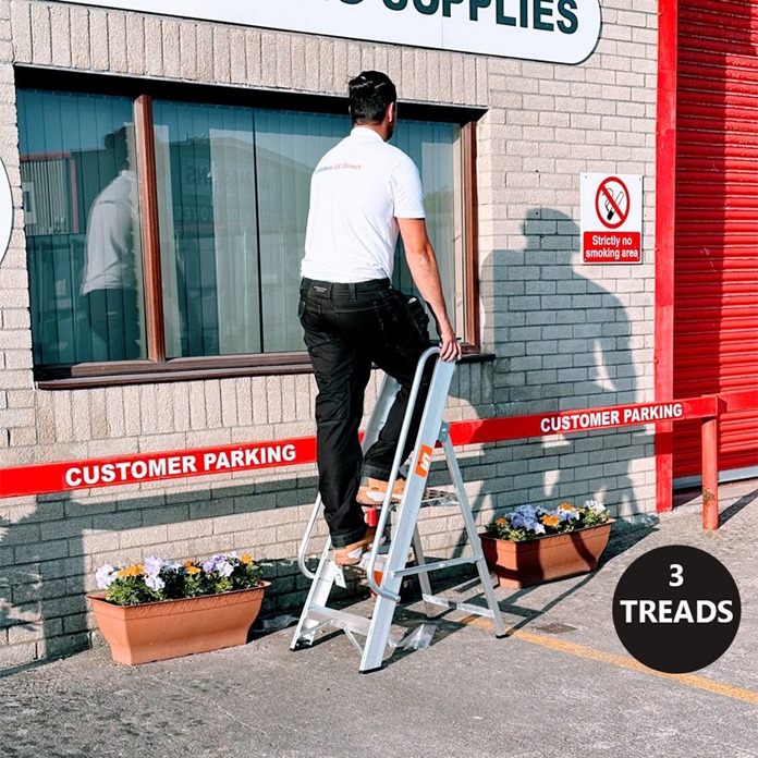 Professional Platform Step Ladders with Handrails