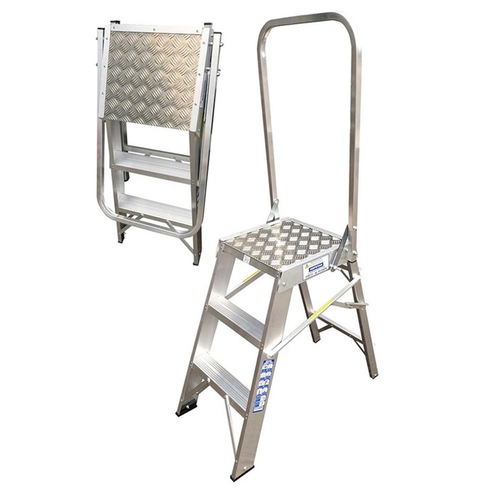 Hopstar Mini Folding Work Platform with handrail
