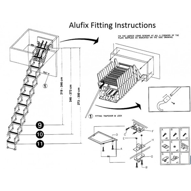 Dolle Allufix Concertina Wide Tread Loft Ladder