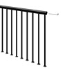 Classic Landing banister for spiral Staircases: Black - 1m Extension Kit