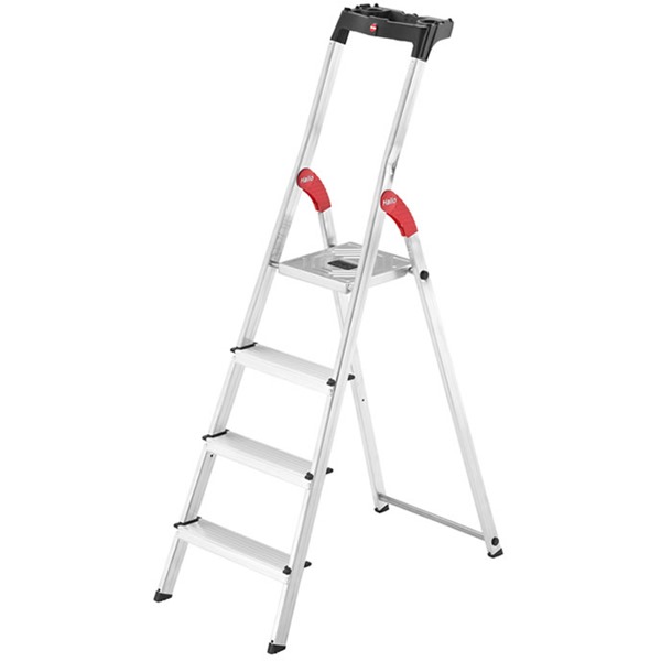 Aluminium step ladder with tool tray