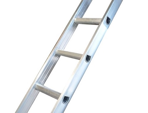Ladder with D-shaped rungs
