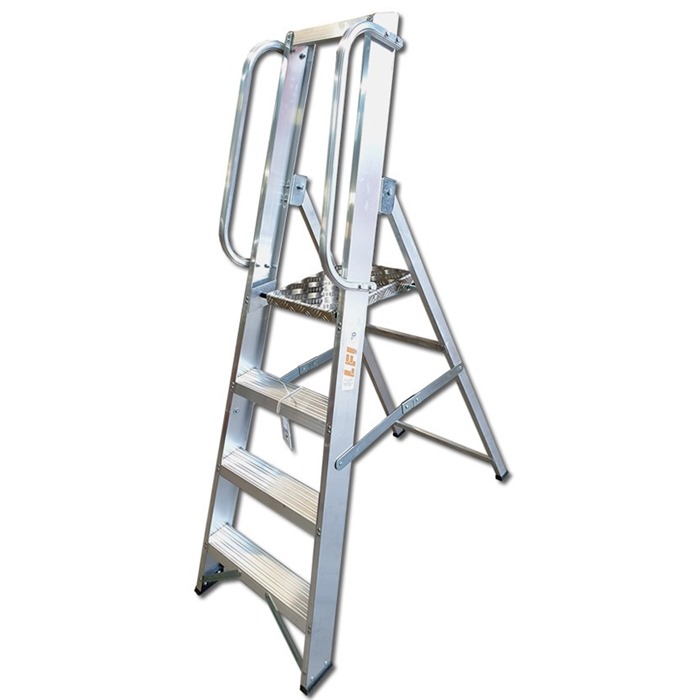 professional platform step ladders with handrails