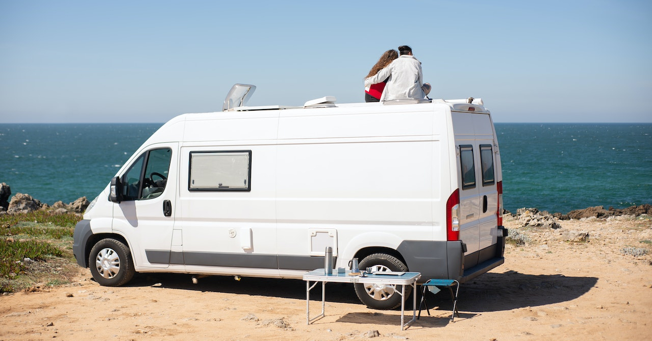 Campervan ladder makes it easier to access the roof