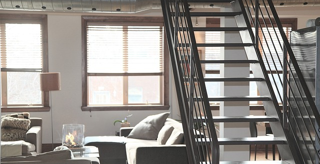 Modern Staircase Designs & Ideas - chic urban loft flat with black industrial style staircase