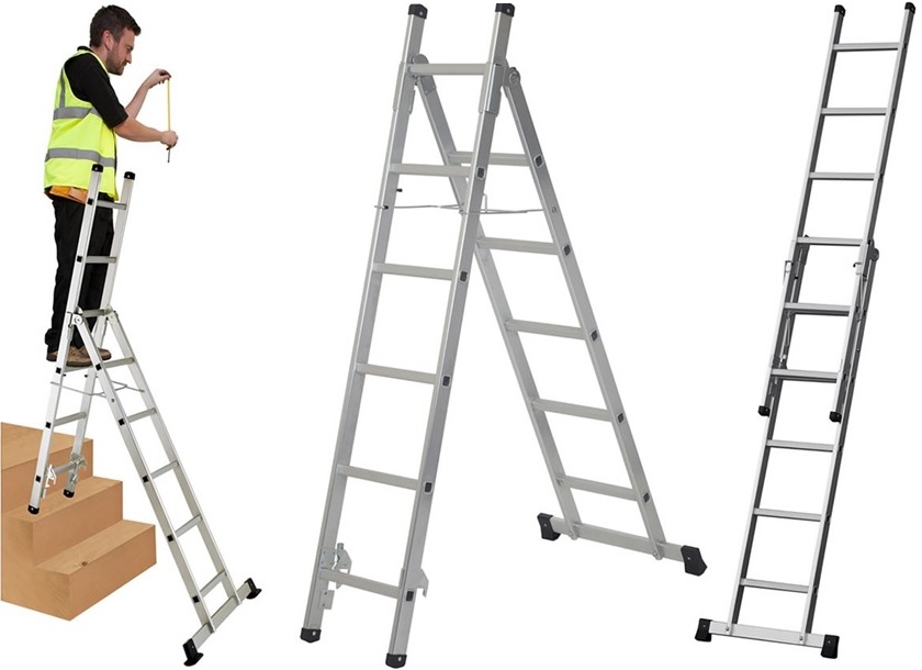 Combination ladder in different configurations