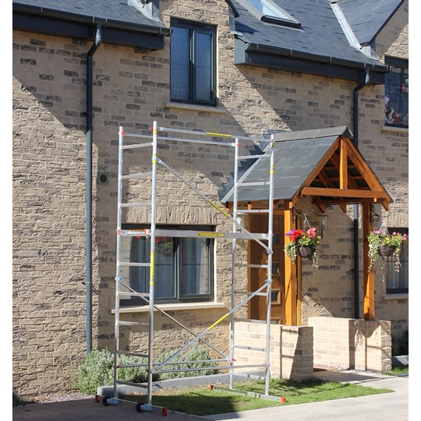 scaffold tower outside a house