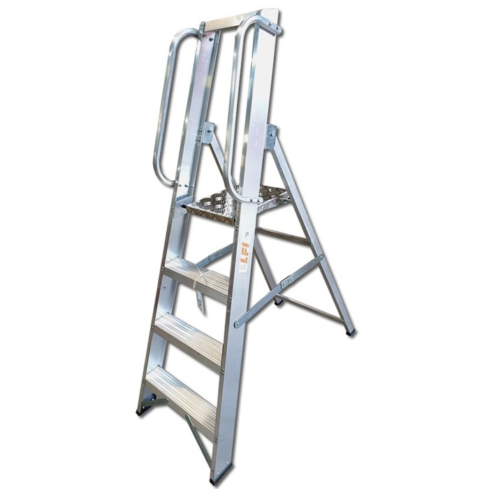 professional platform step ladders with handrail