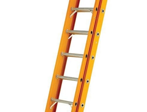 Ladder with round rungs