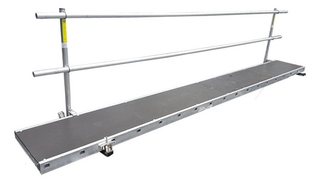 Staging board with single handrail